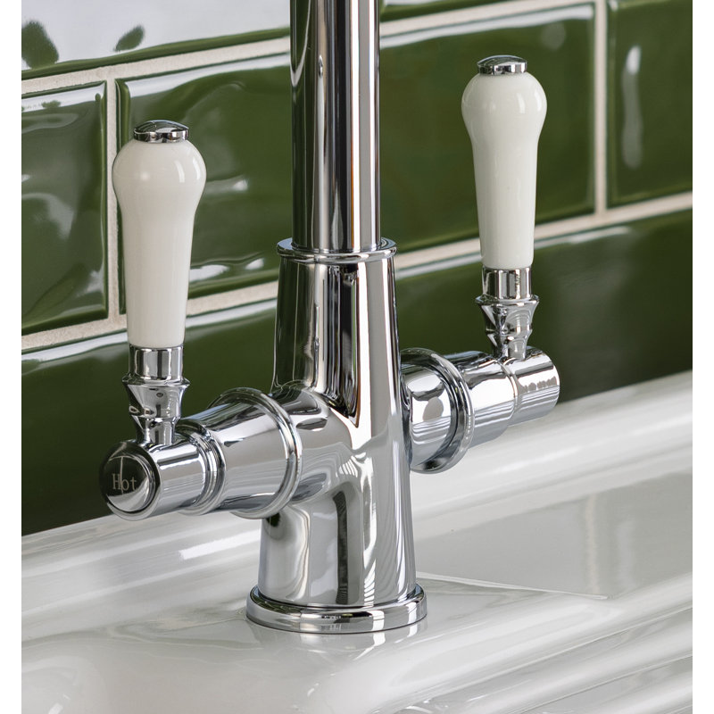 Abode Keswick Traditional Dual Handle Monobloc Tap, Chrome