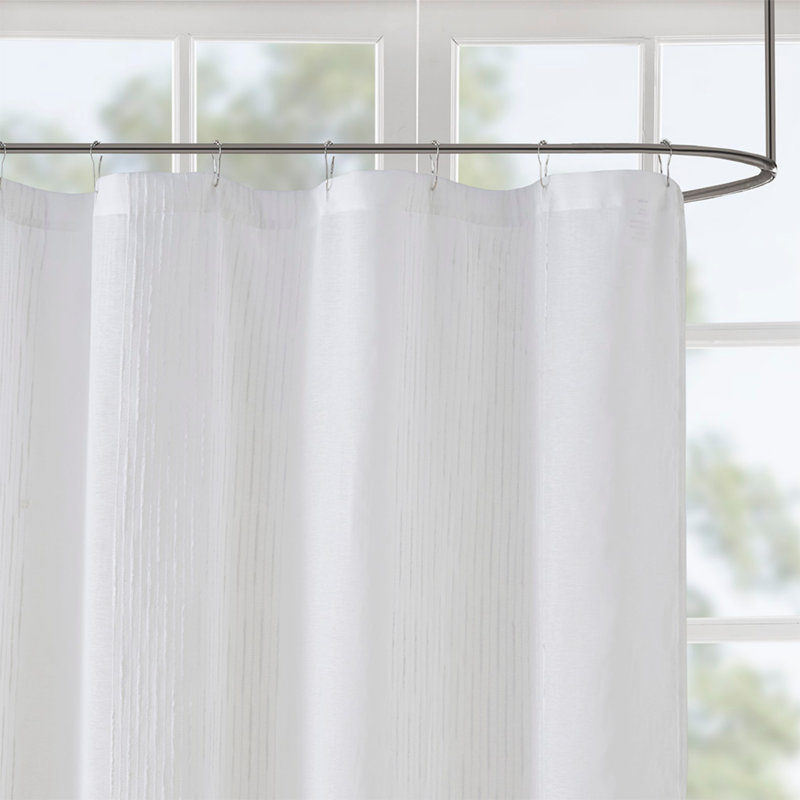 Sheer Shower Curtain, White