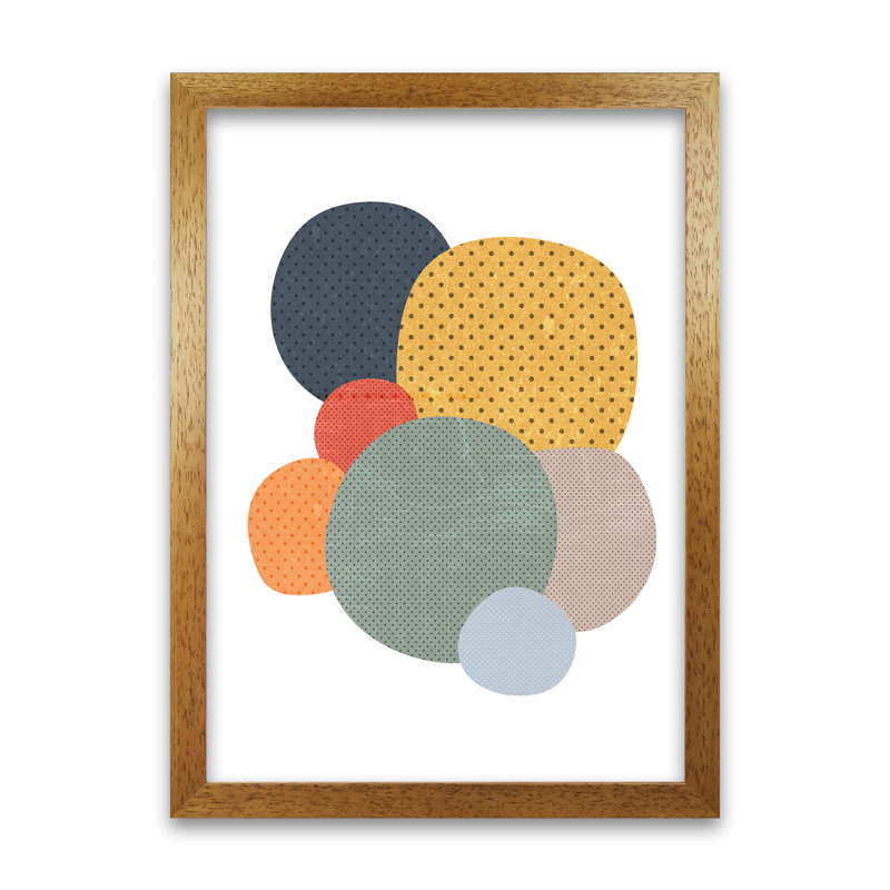 Fun Abstract Nursery Shapes Original - Print, Oak Frame, 84cm H x 59cm W x 3cm D