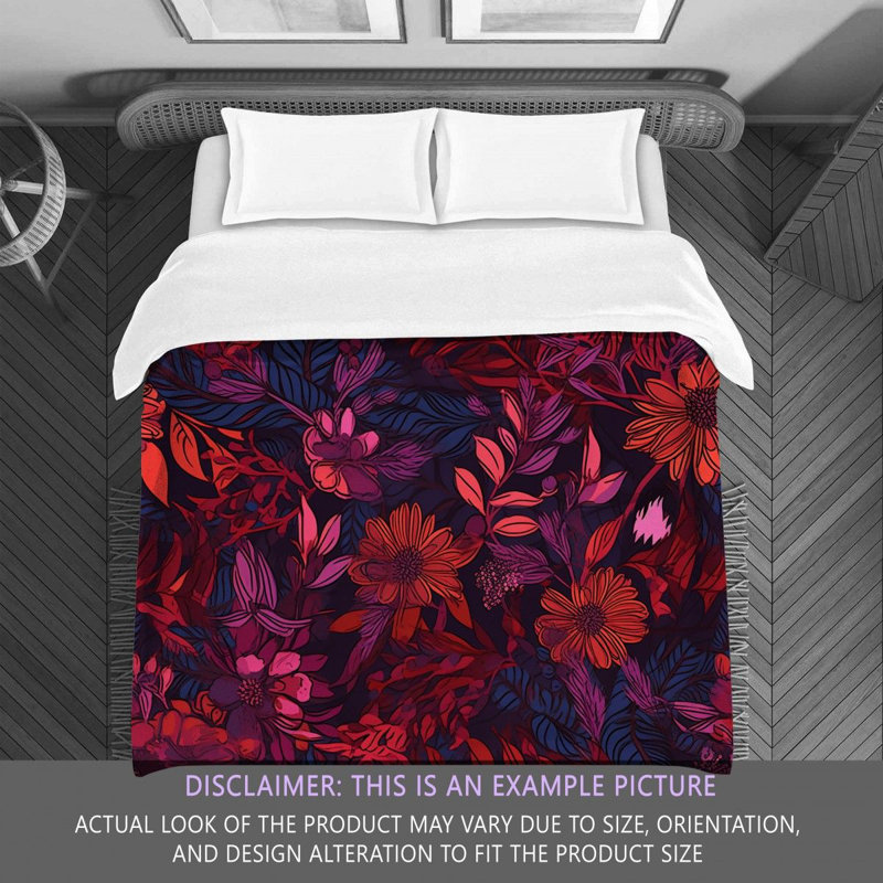 Machine Printed Comforter, Twin Comforter, Purple/Red