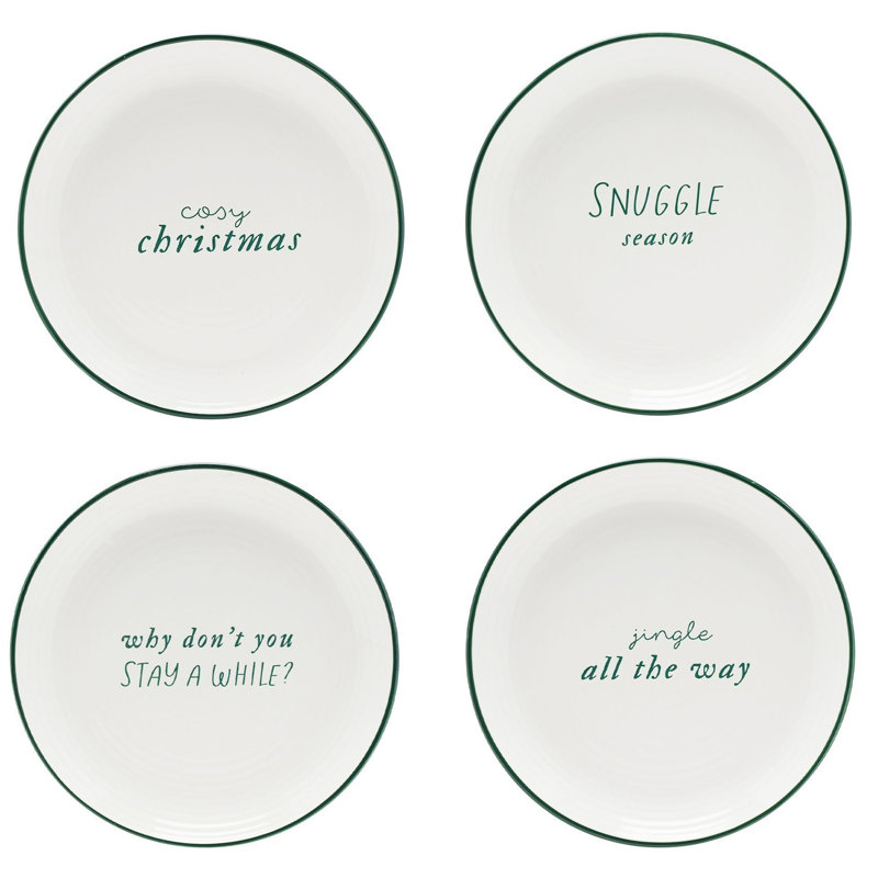 Set of 4 Small Christmas Plates