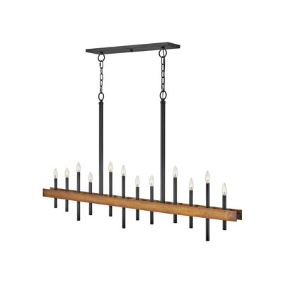 Wells 60.25" Twelve-Light Candle Linear Chandelier