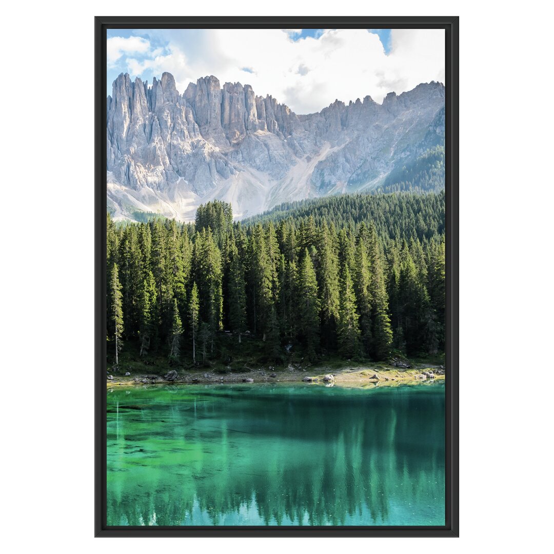 Gerahmtes Wandbild Wunderschöner klarer Bergsee