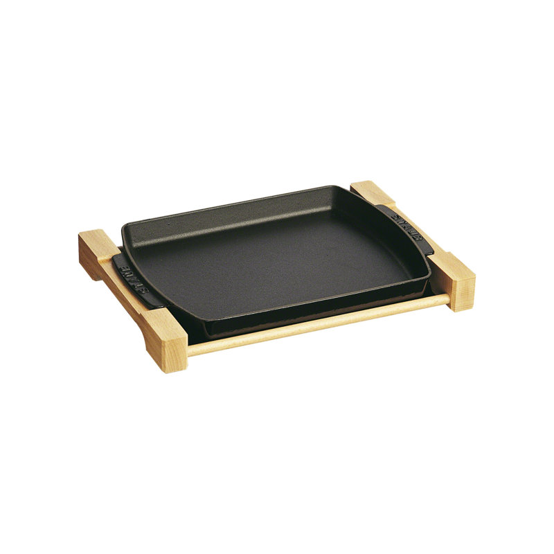 STAUB Cast Iron Serving Plate, Black