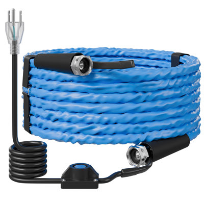 Tuyau d'eau chauffant de 15 m pour VR, antigel jusqu'à -45 °C, diamètre intérieur de 16 mm, conception ondulée, thermostat, résistant au gel et aux fuites, eau potable, chauffage rapide pour le camping en VR