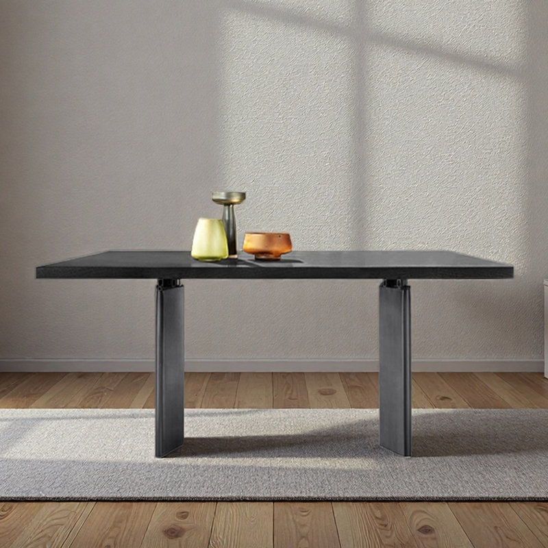 Simple rectangular desk for home use for studying, 29.53" H x 62.99" W x 31.5" D, Black