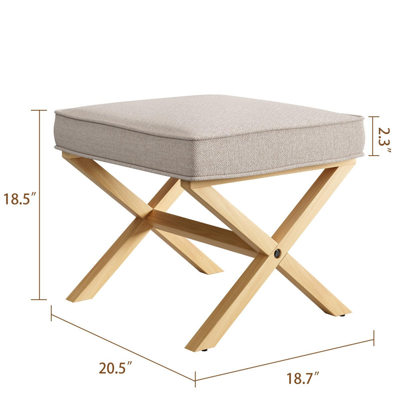 Genavecia 18.5'' Tall Wood Vanity Stool