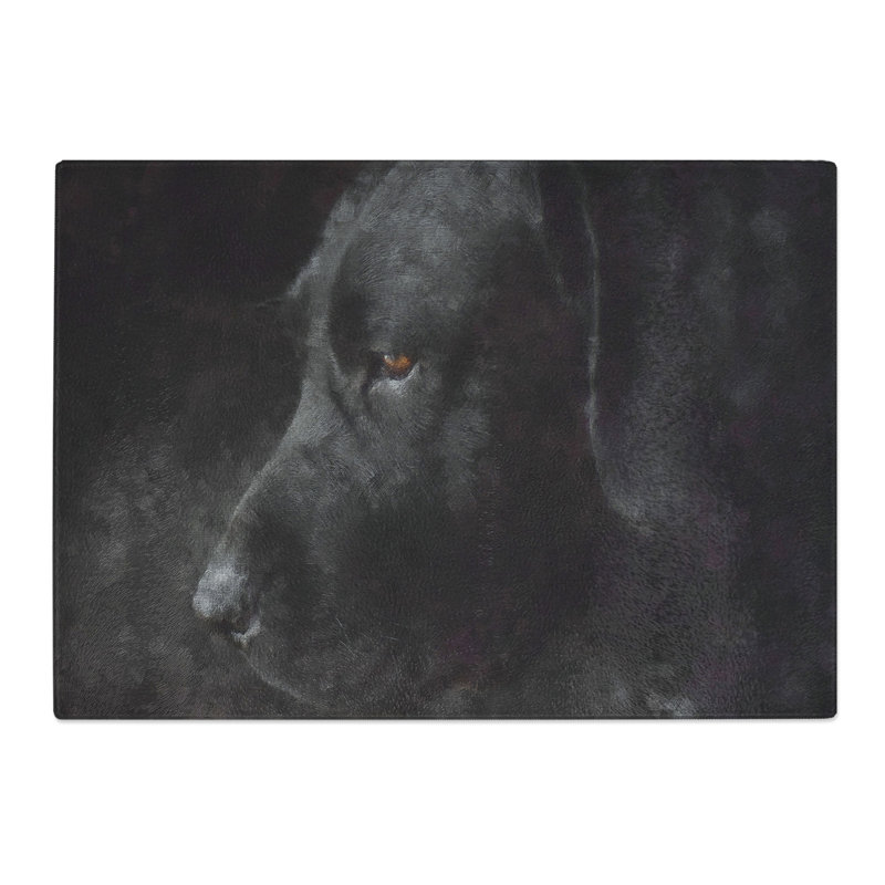 Tempered Glass Black Labrador Retriever Chopping Board, 28.5 cm x 39 cm