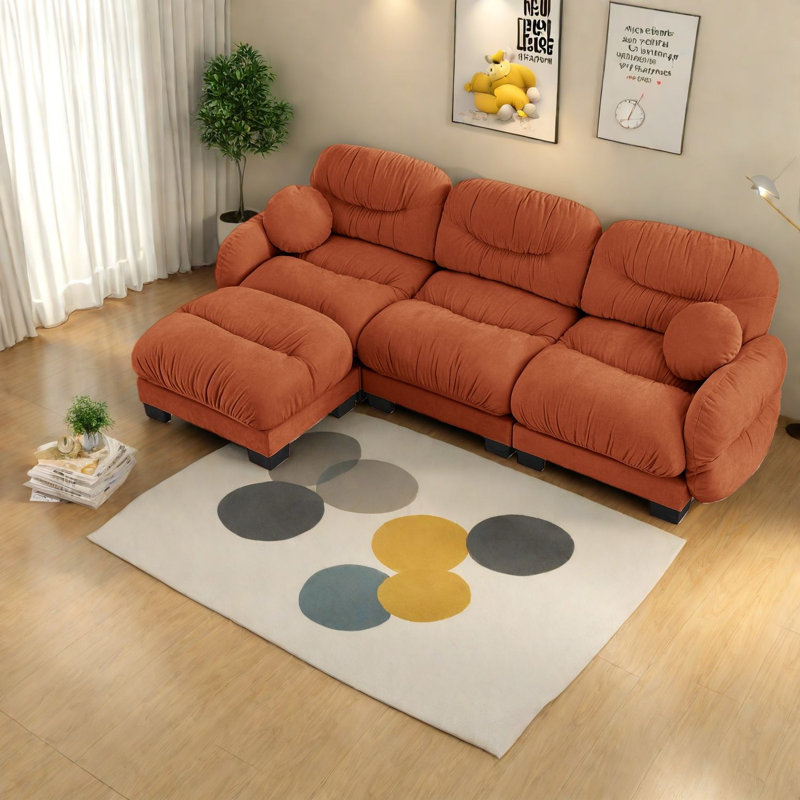 Compression Cozy Chenille Sectionals, Modern 3 Seat L Shape For Home