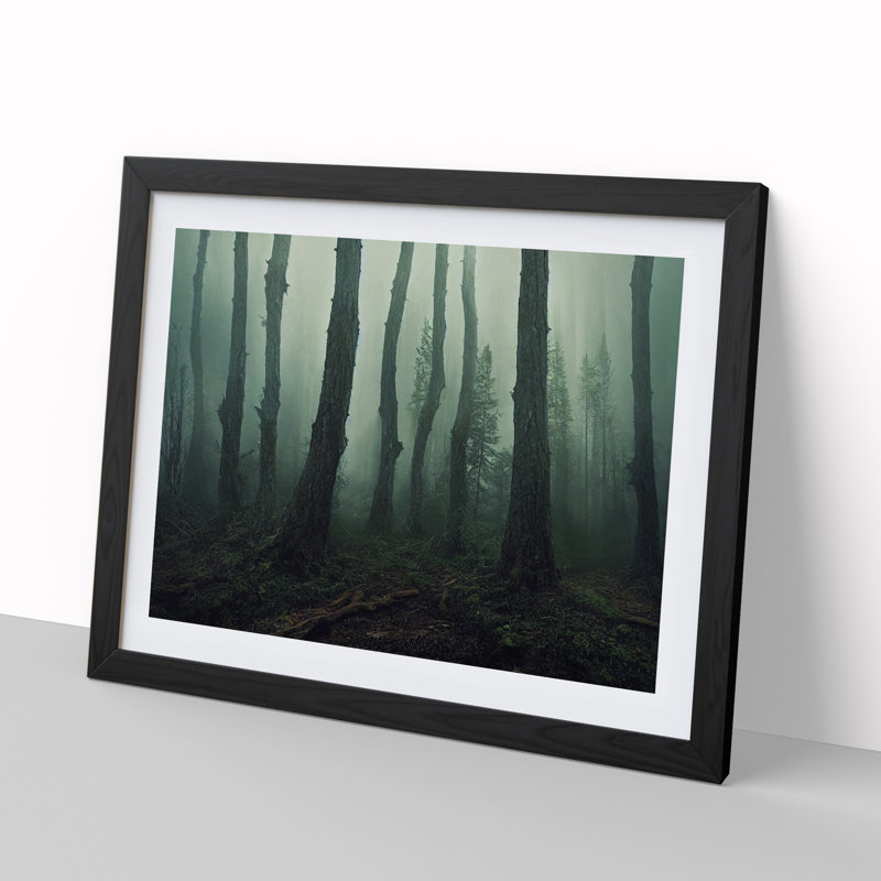 Forest Mist Vol.3 - Single Picture Frame Painting, Black, 25cm H x 34cm W x 2cm D