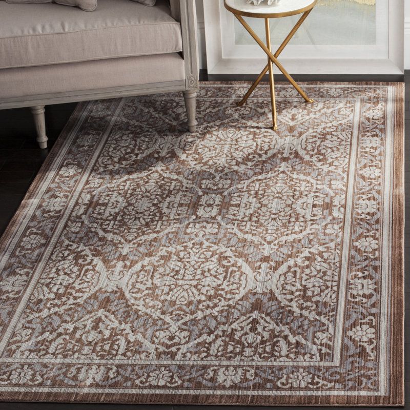 Tapis abstrait gris / brun, Rectangle 9 pi x 12 pi