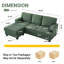 Canapé d'intérieur, canapé en L avec organiseur d'accoudoirs, canapés à 3 places avec repose-pieds mobile, canapé modulaire confortable avec coussin épais pour les espaces de vie-1366203665