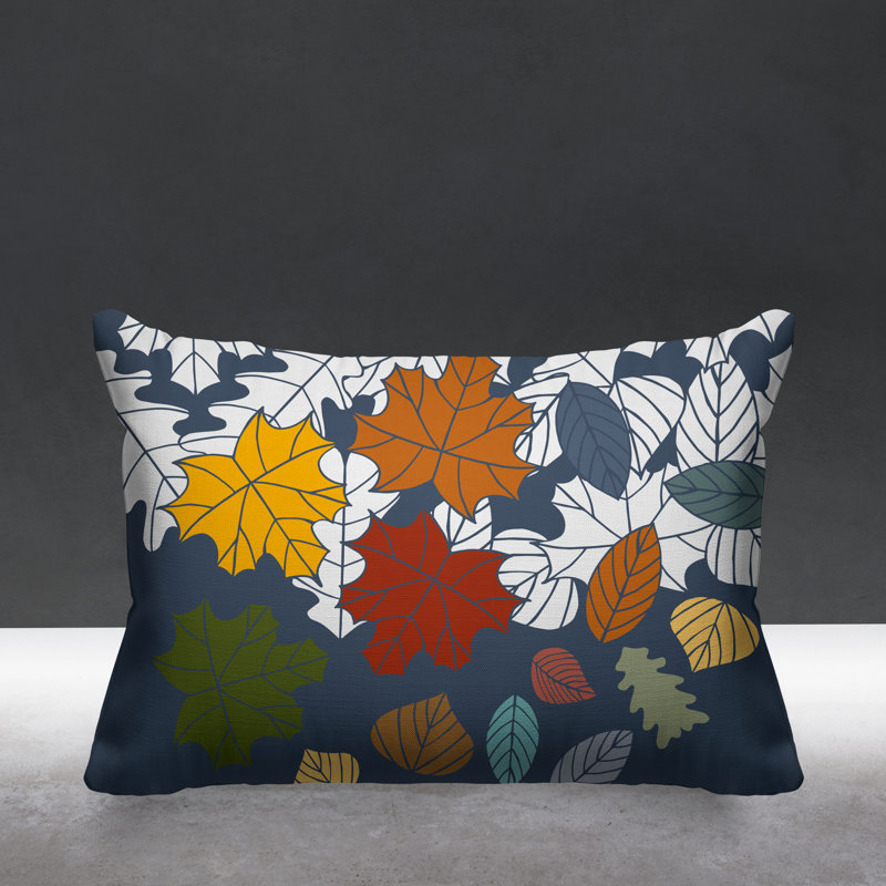 Coussin intérieur / extérieur Collin Maple Leaf, Ardoise, 14 po x 20 po, Rectangle