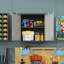 Armoire de rangement en métal avec serrure pour le garage, l'entrepôt, le mur noir et gris et la tablette réglable