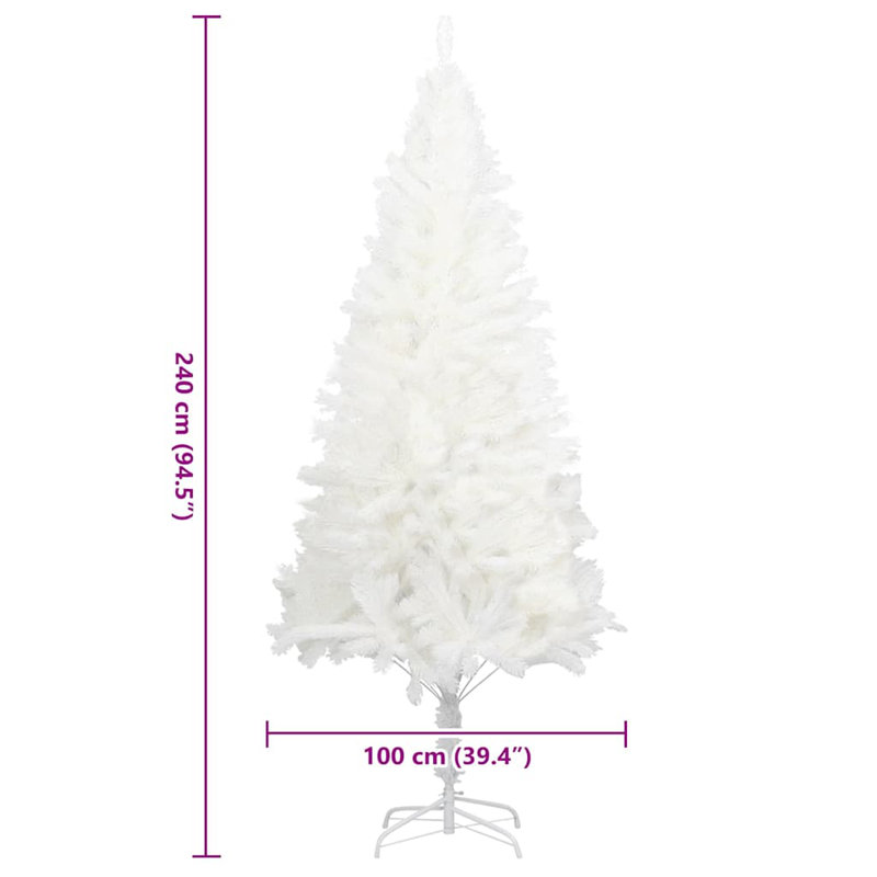 	vidaXL Artificial Christmas Tree Lifelike Needles White, 7.87ft H