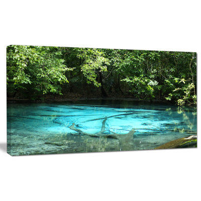 «Emerald Pond in Deep Forest», reproduction de photo sur toile tendue