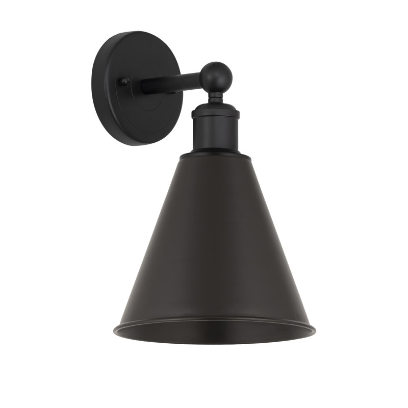Applique murale 1 lumière 8 "Ballston Cone, Noir mat