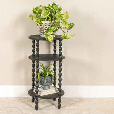 Bobbin Leg Round Wood Accent Table