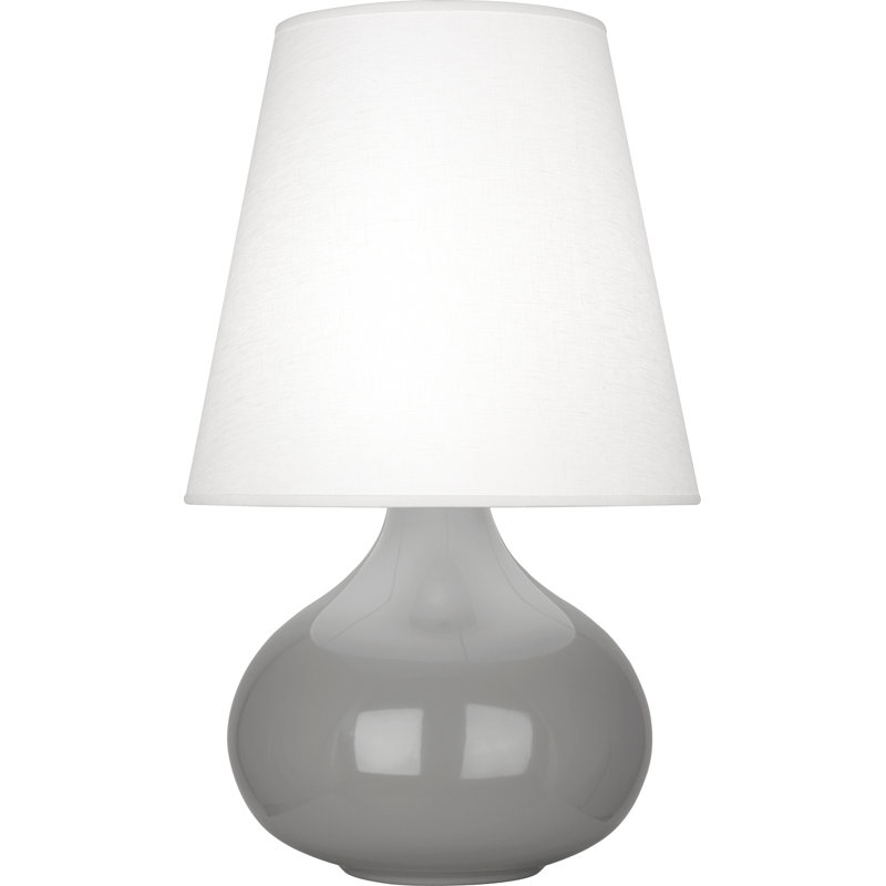 Small June Accent Lamp, Smoky Taupe, Oyster Linen