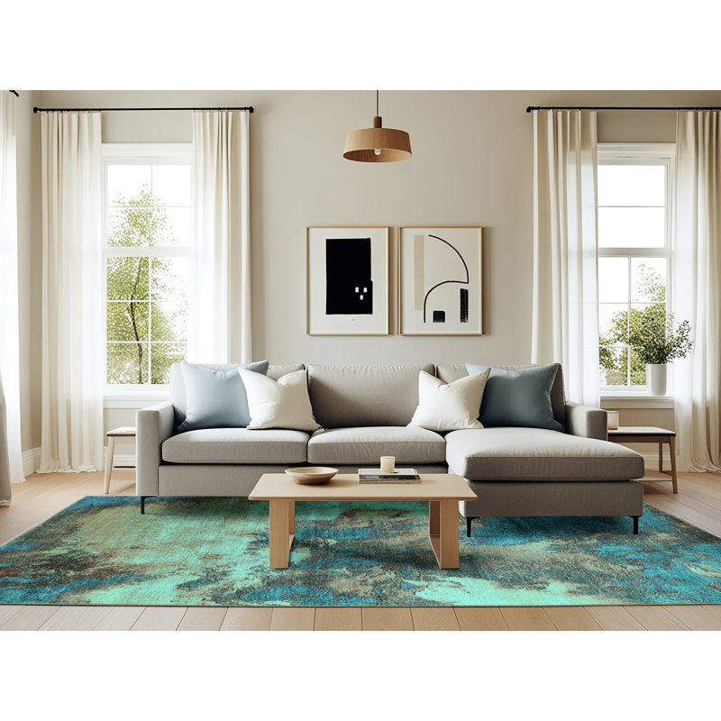 Wool Oriental Indoor Rug, Rectangle 6' x 9'