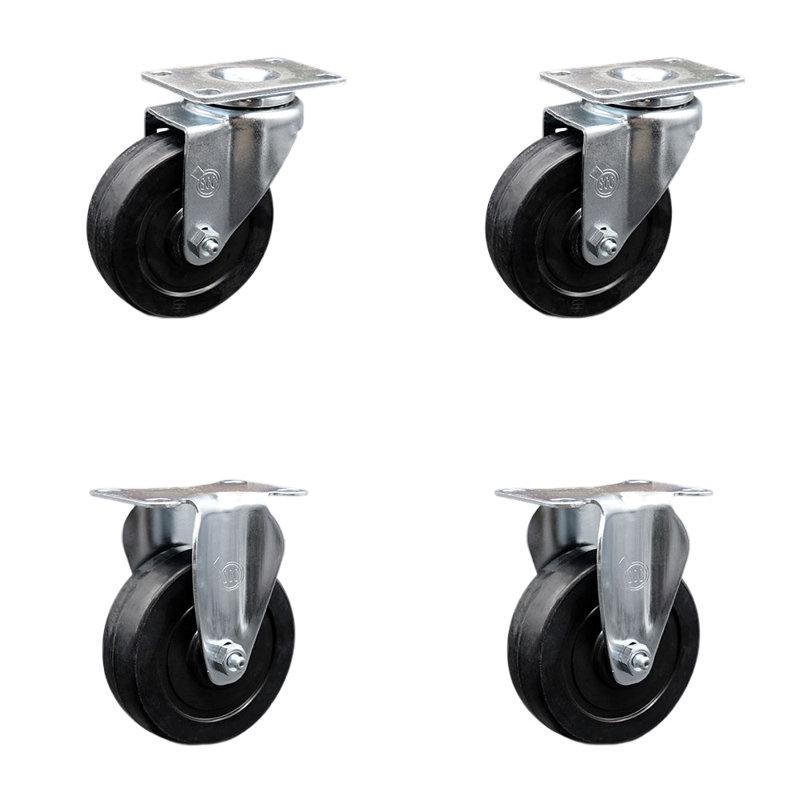 4 Piece Soft Rubber Caster Set