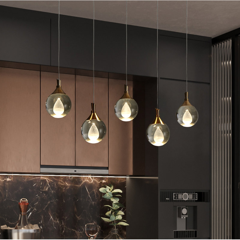 Luminaire suspendu linéaire à 5 lumières pour îlot de cuisine Zeinab