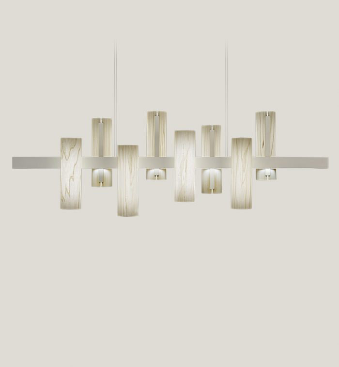 Black Note 8 - Light LED Pendant, Ivory White, Gold, 2700K Bulb Temperature