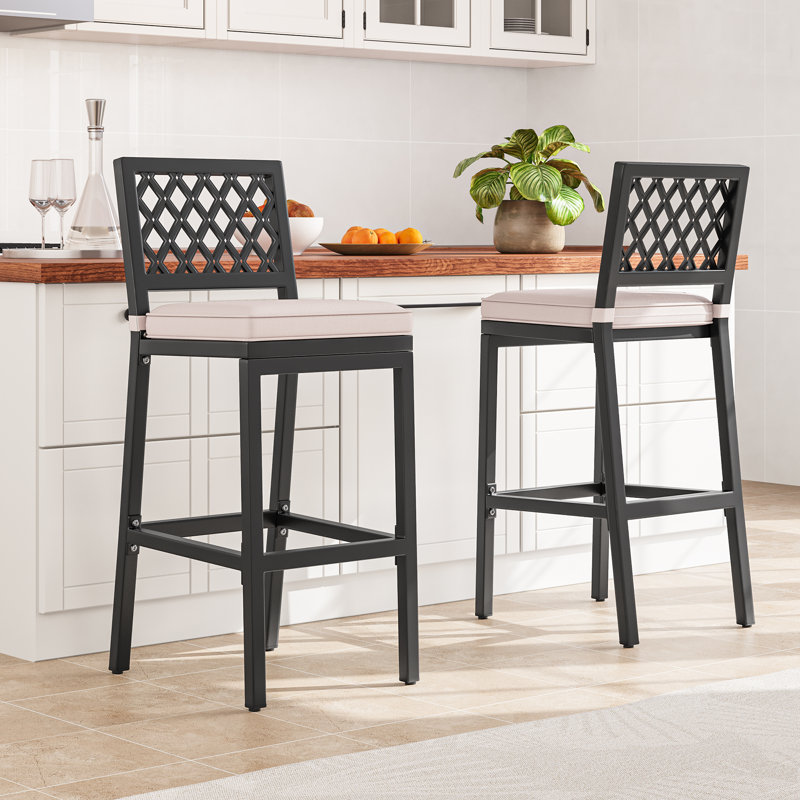 Tabourets de bar avec coussin Soline