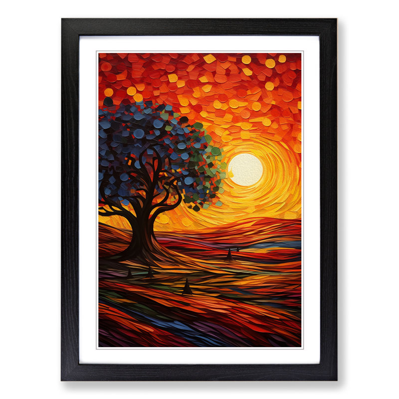 Sunset Orphism No.4 - Framed Print, Black, 34" H x 25" W x 2" D