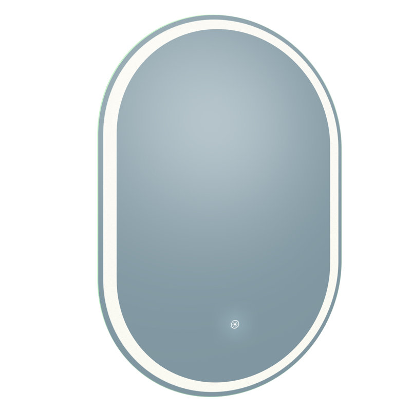 Grace 24X36 Oval Frameless LED Mirror With Memory Dimmer And Defogger, 36" x 24"