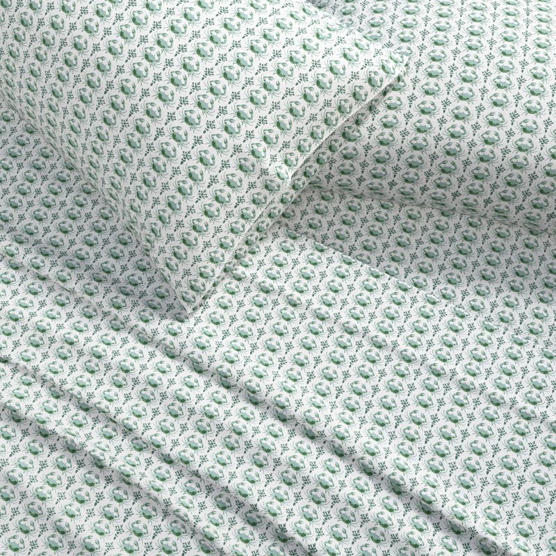 Ultra-Soft Coastal Printed Microfiber Sheet Set, King Sheet Setwith 2 Pillowcases