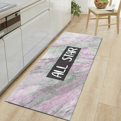 Tapis en jute tissé à la machine en mauve / noir / blanc