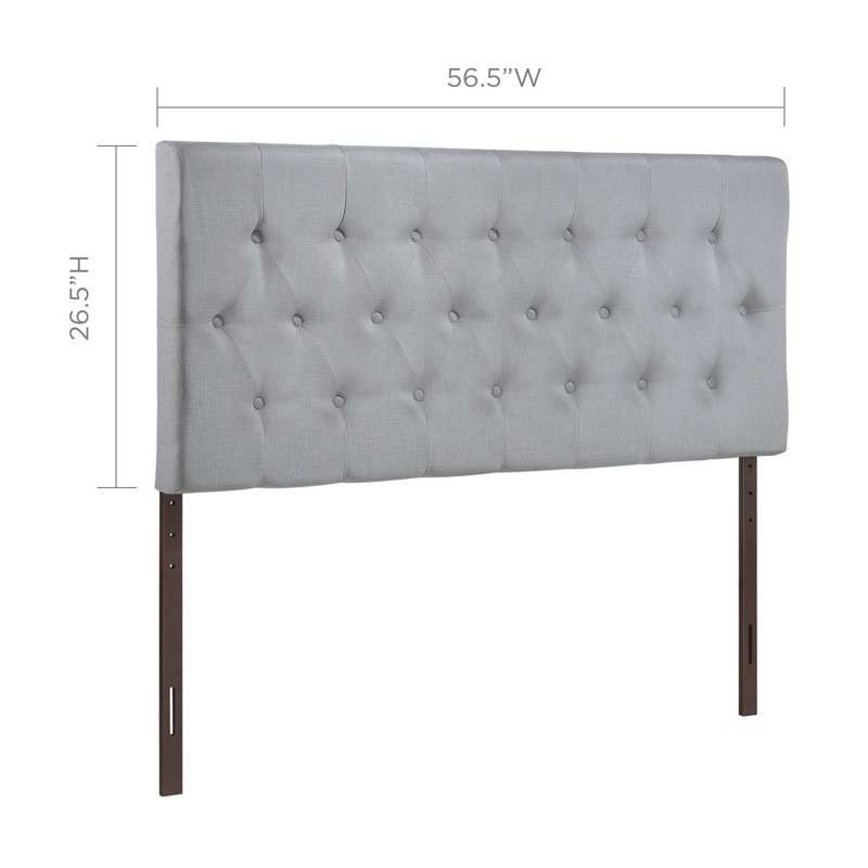 Tête de lit tapissier capitonné Clique, Gris, Double