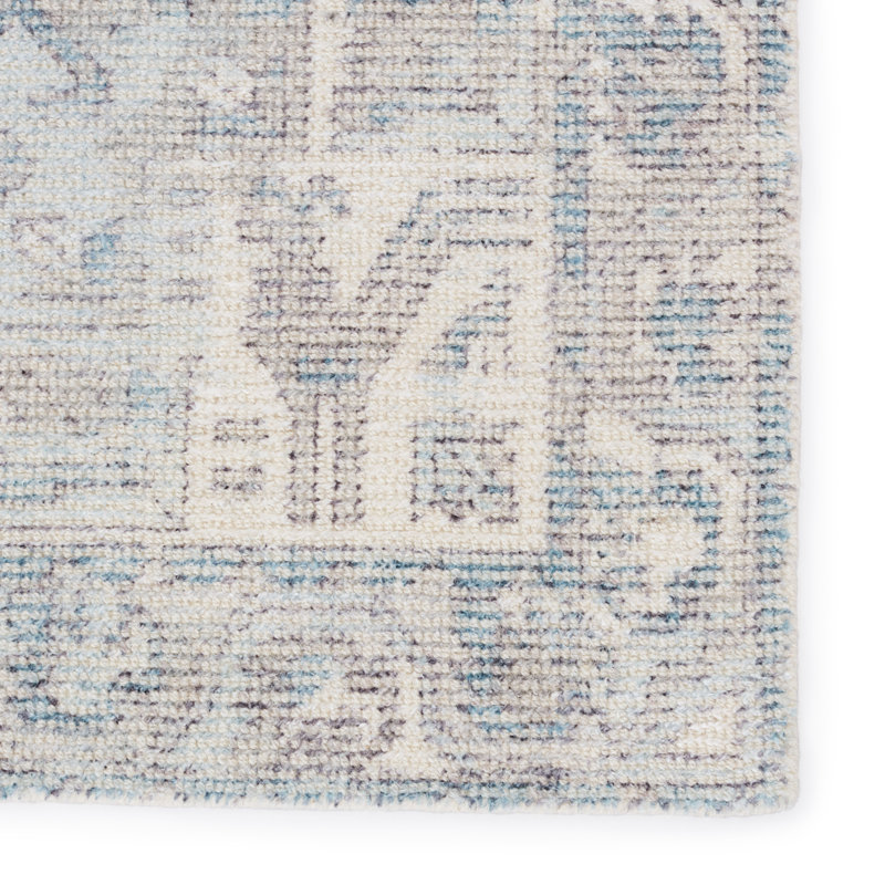 Tapis bleu clair tissé à la main Magers Southwestern, Rectangle 6 pi x 9 pi