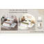 Cadre de lit double avec lit gigogne et 2 tiroirs pour blanc ultrabrillant-926313610