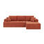 Canapé modulaire en L 108 po en chenille orange de 108 po, canapé à compression 4 places avec méridienne droite, porte-gobelets et poches latérales, canapé rembourré sans assemblage pour salon-133674691-133674694