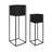 Azuolas 2-Piece Metal Pot Planter Set-536891603