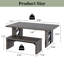 Ensemble de table de salle à manger 3 pièces pour 6 à 8 personnes, table de cuisine rectangulaire de 70,8 po avec 2 bancs pour coin-repas et mobilier de salle à manger-1521759492