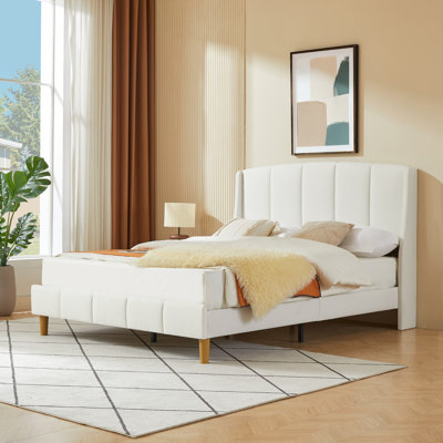 Balynda 46.9“ Tall Headboard Linen Upholstered Wingback Platform Bed