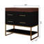 Meuble-lavabo sur pied 36 po avec lavabo en céramique et comptoir en marbre-133488894