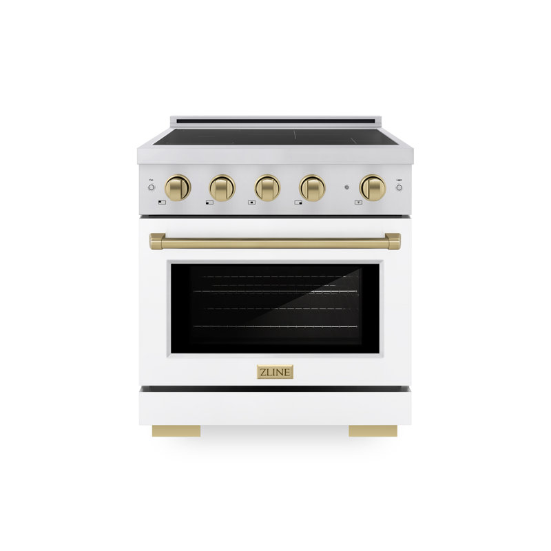 ZLINE Autograph 30 in. Paramount Induction Range with 4 Element Cooktop & Matte Black Accents, Champagne Bronze