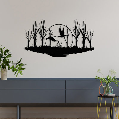 Élégant accessoire mural décoratif en métal, noir, 27,6 po x 15,0 po | Fabrication 100% métal, épaisseur: 0,05 pouce | Parfait pour la décoration intérieure, esthétique moderne, design durable et élégant pour n'importe quelle pièce