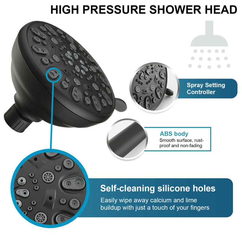 Wall Mounted,Slide Bar Combo Rain Showerhead,Dual Shower Head,No Rough-In Valve