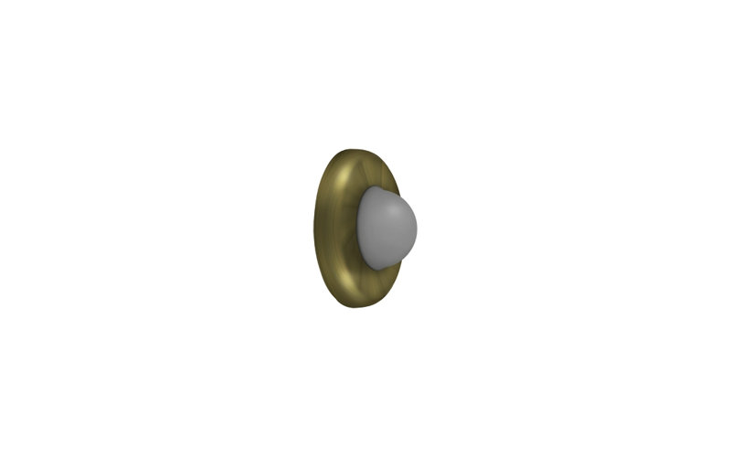 Door Stop, Antique Brass