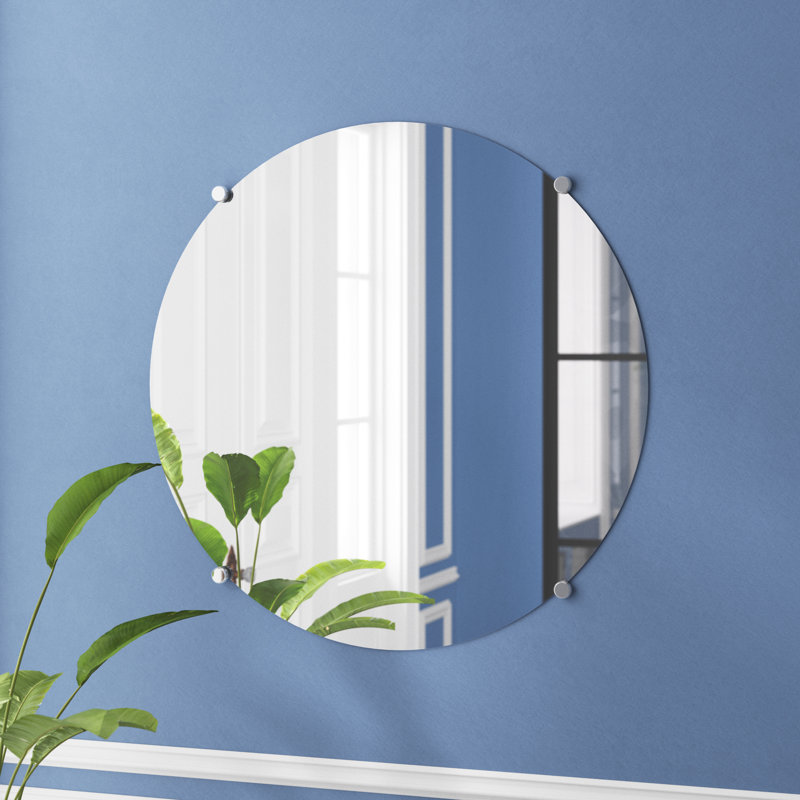 Miroir d'appoint Sans Cadre, 40 po x 40 po, Chrome