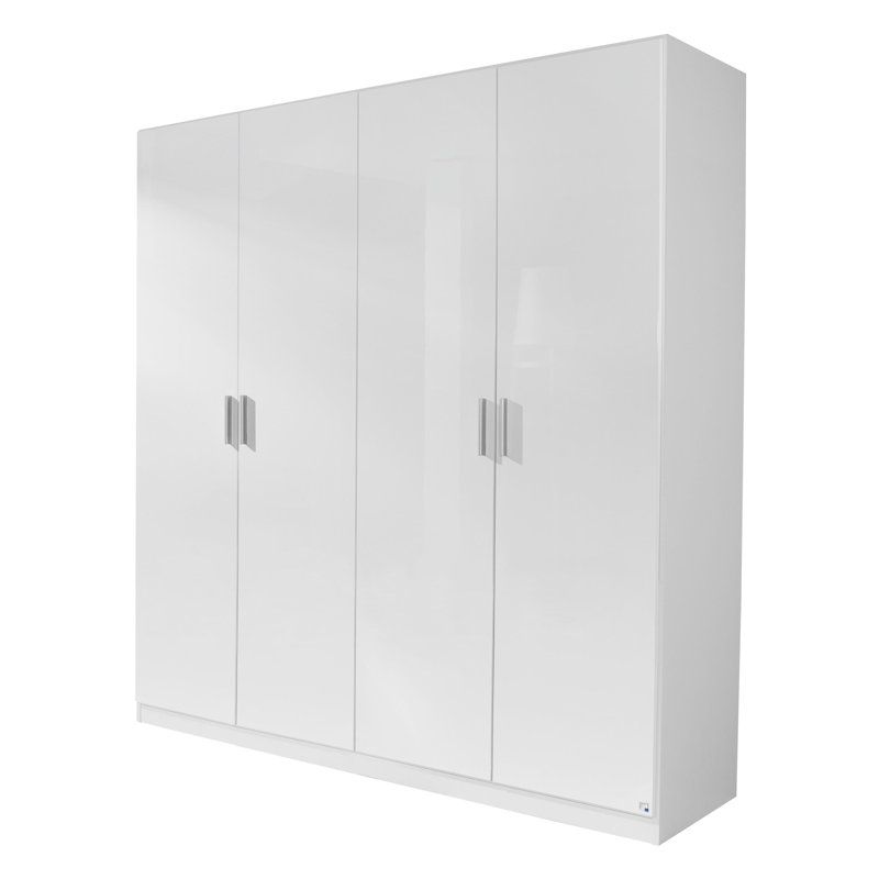 Celle 4 Door Wardrobe, Highgloss white and alpine white