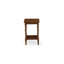 Ensemble de lit double plateforme 2 pièces avec cadre de lit double capitonné et une petite table de bout en noyer antique - similicuir brun foncé avec texture noire et pieds noirs-1424348713-1424348718