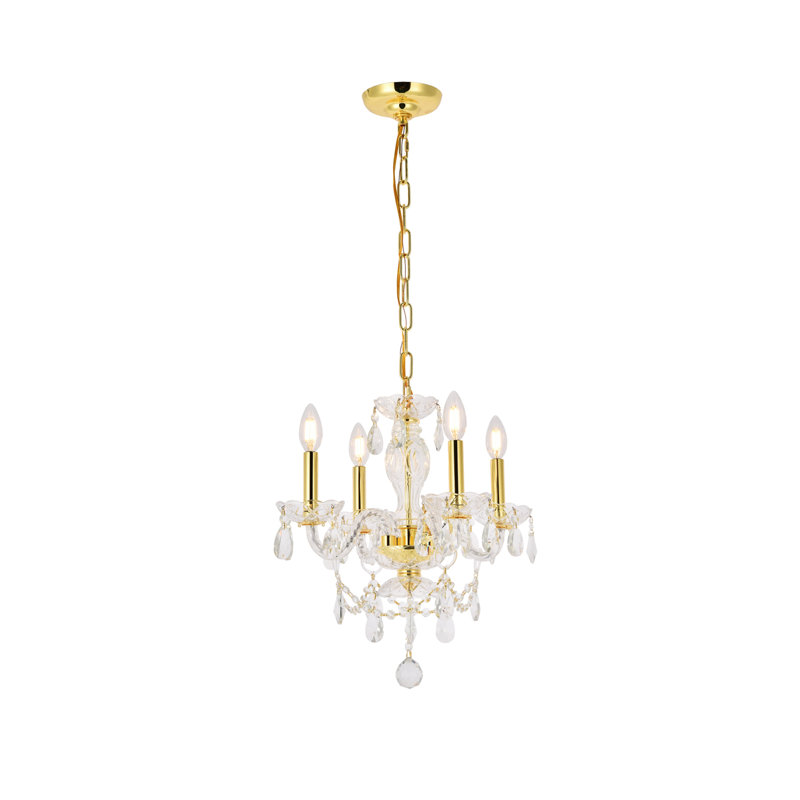 Rochelle 4 - Light Dimmable Classic / Traditional Chandelier, Gold