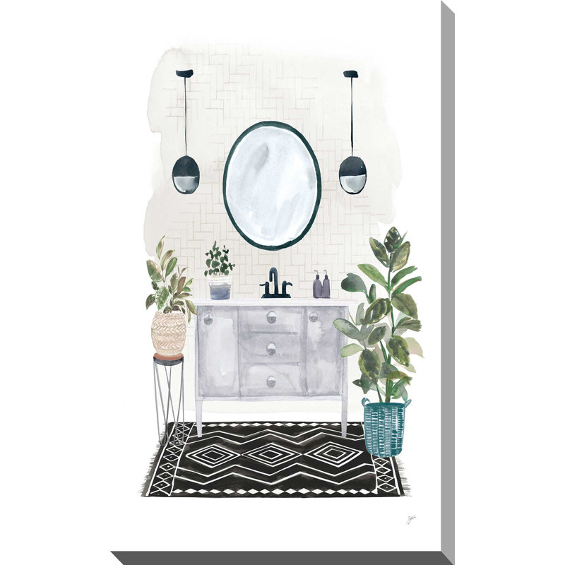 Lulus Powder Room II - Peinture, L 18 po x H 30 po, Toile tendue