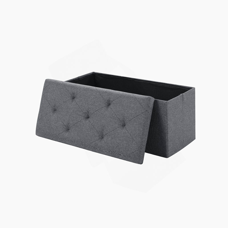 Banc de rangement pliant pour repose-pieds, repose-pieds repose-pieds, banc de bout de lit, commode de rangement, pour salon, chambre à coucher, entrée, gris